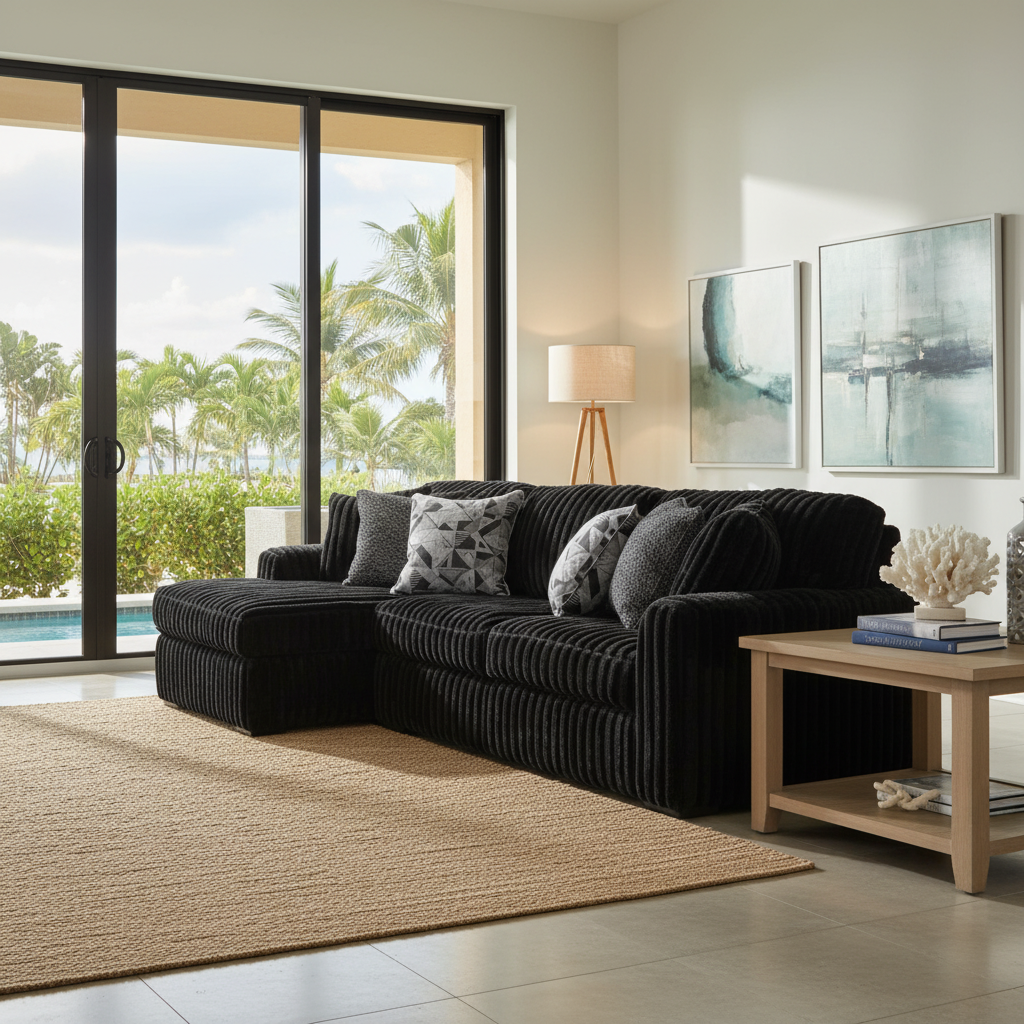 Upgrade Your Fort Myers Living Room: The Midnight-Madness Corduroy Sectional & Florida Furniture Guide