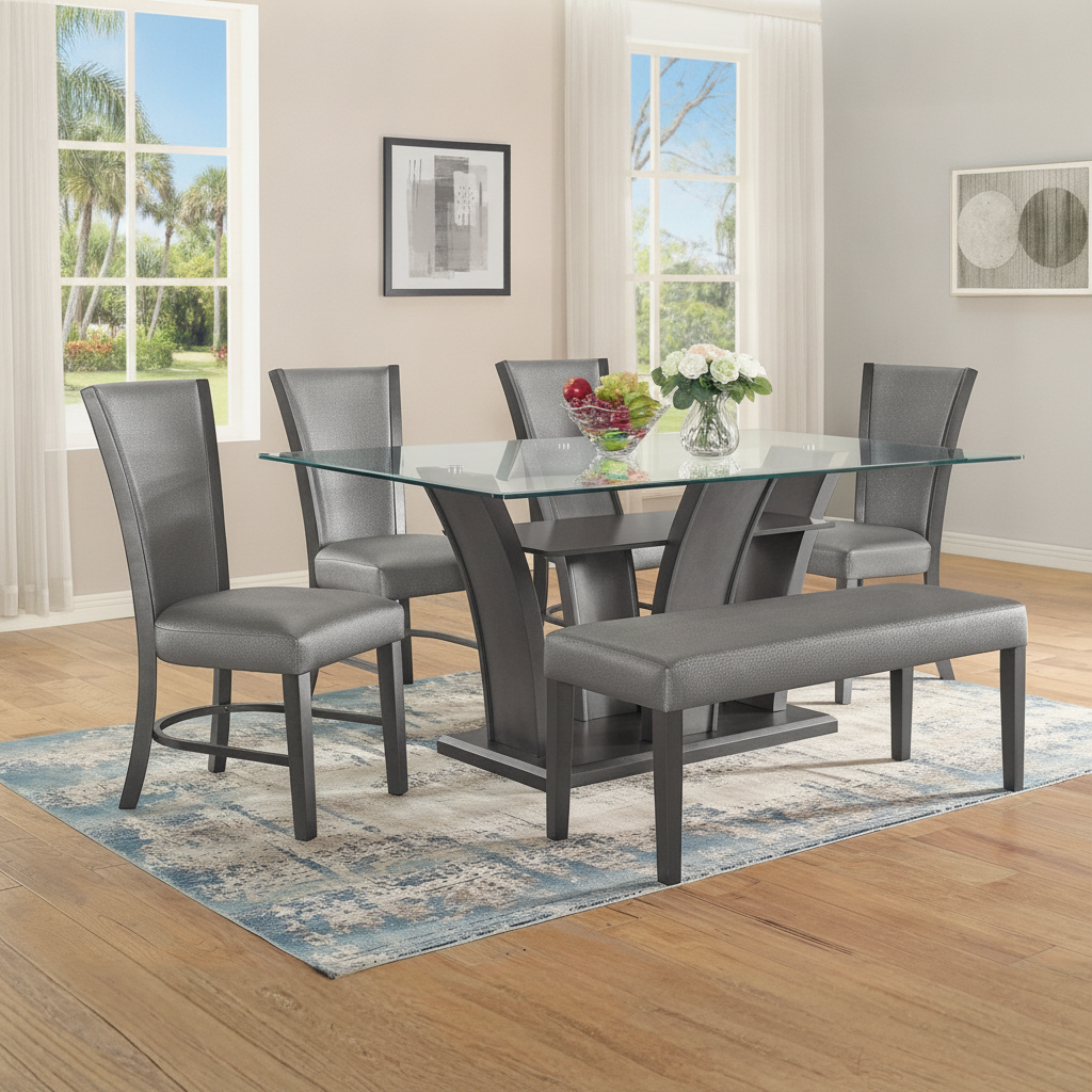 Camel 6-Piece Glass Dining Set: The Ideal Choice for Fort Myers Florida Homes
