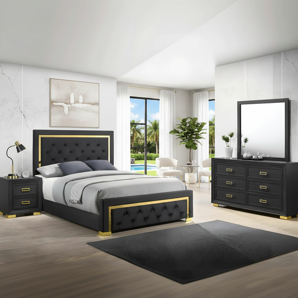 Pepe 4-Piece Bedroom Set Orlando: Modern Coastal Style for Your Florida Home