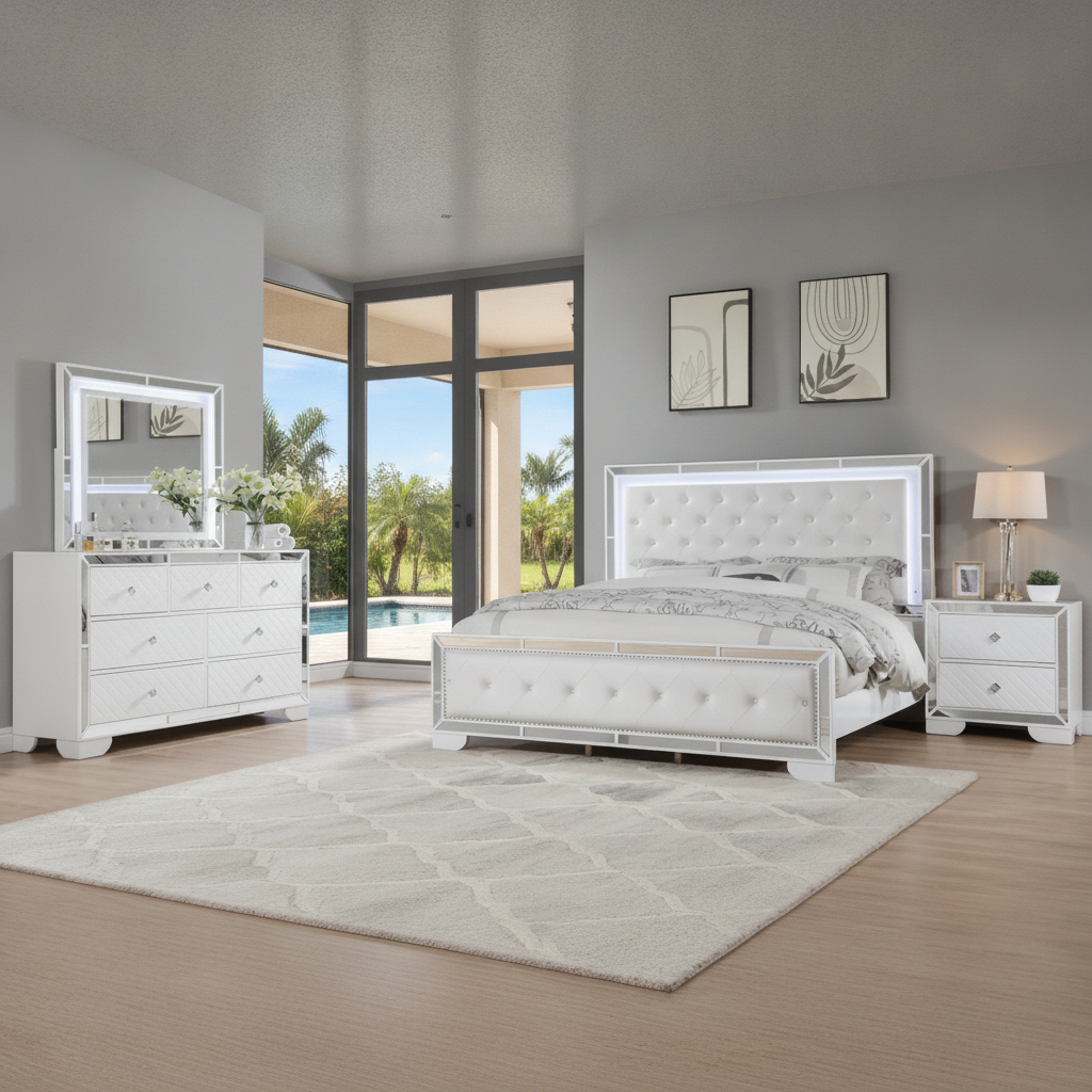 Elevate Your Orlando/Kissimmee Home with the Demi Modern LED Bedroom Set | Ocean Furniture