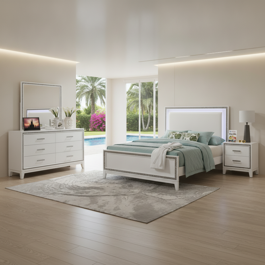 Modern 4-Piece Bedroom Sets Orlando: The Winter Collection at Ocean Furniture