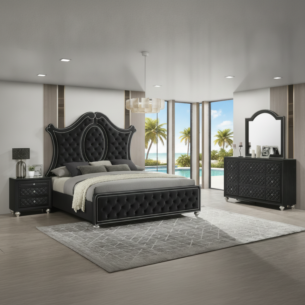 Cameo Black Panel Bedroom Set Fort Myers: Tu Guía para Muebles Modernos en Florida | Ocean Furniture