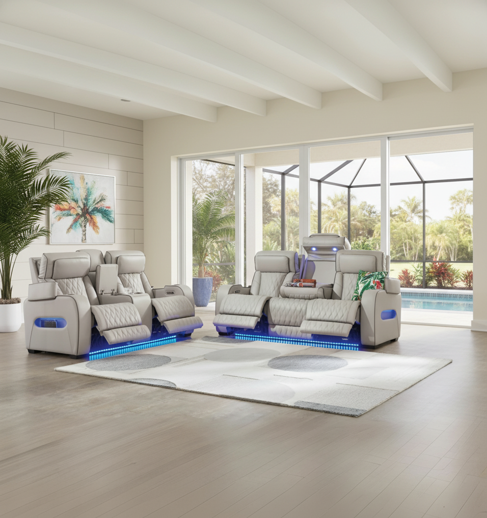 Set Reclinable Boyington en Orlando/Kissimmee: Confort y Estilo Costero Moderno | Ocean Furniture
