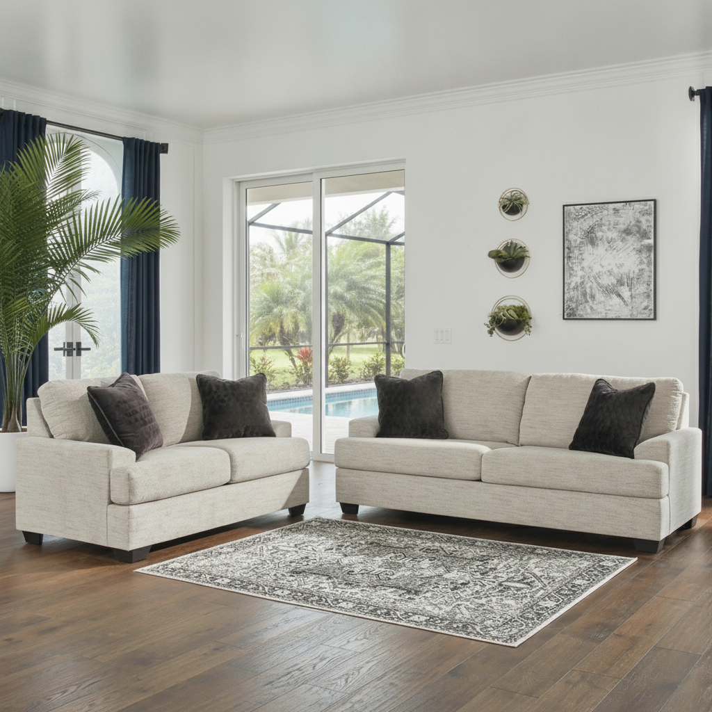 Sofá y Loveseat Vayda Pebble: Estilo Moderno para tu Hogar en Orlando