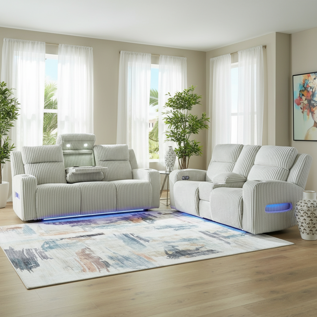 Forest Lake Power Reclining Sectional in Tampa: Modern Comfort & Entertainment at Ocean Furniture