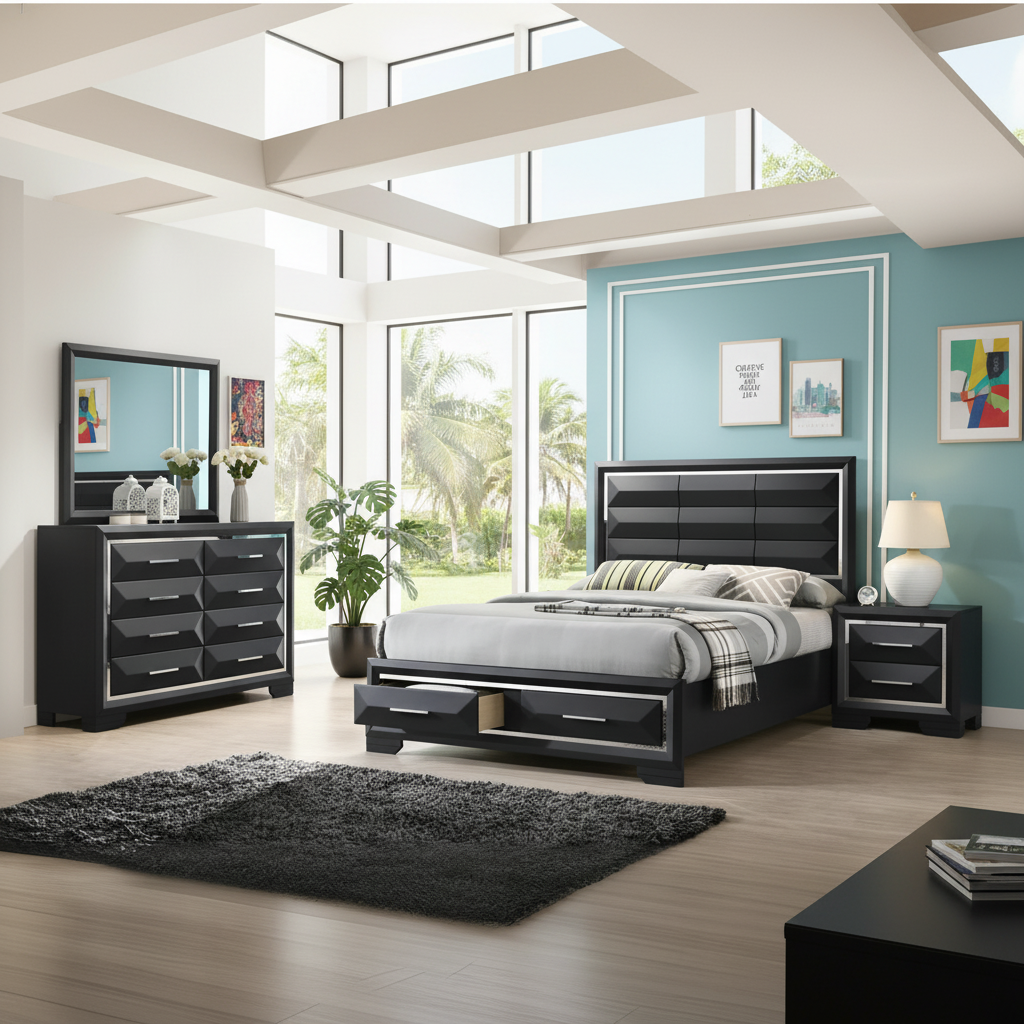 Transform Your Tampa Bedroom with the Lizz 4-Piece Set: Modern Style & Unbeatable Value at Ocean Furniture