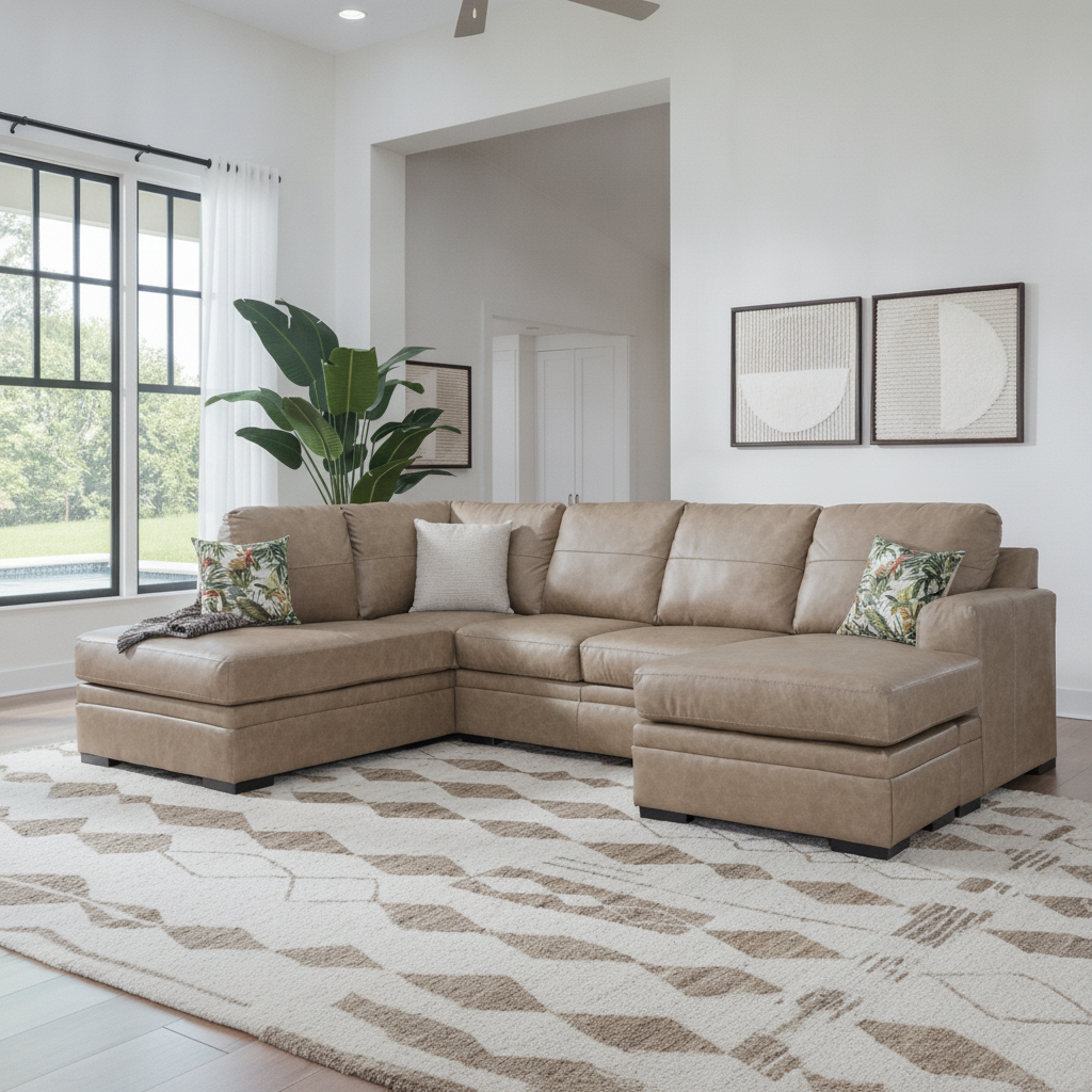 Seccional de Cuero Amuleto: Lujo y Confort Moderno en Orlando/Kissimmee | Ocean Furniture