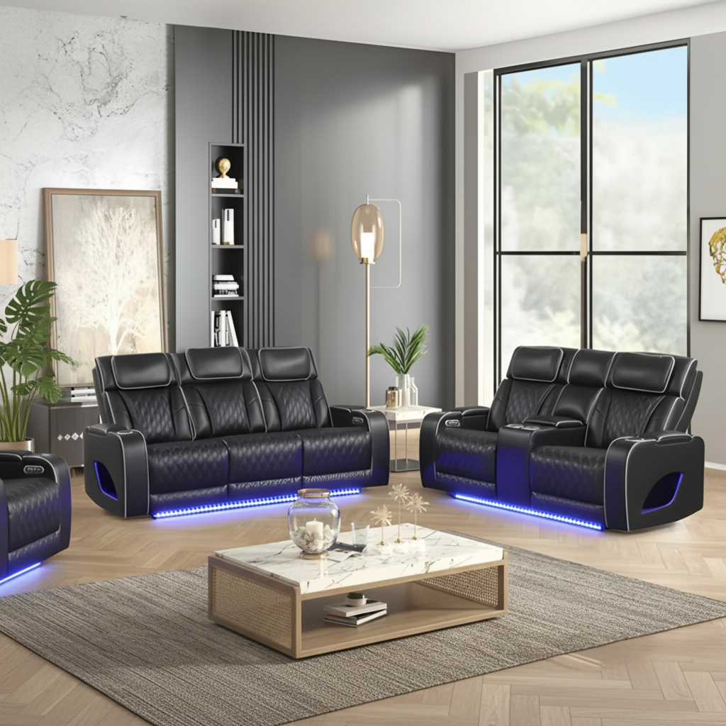 Sofá Seccional Reclinable Eléctrico Fortuner en Tampa: Lujo y Confort Moderno | Ocean Furniture