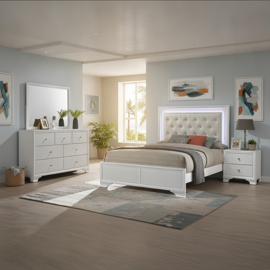 Lyssa Glam LED: El Juego de Dormitorio Moderno y Elegante para Fort Myers, Florida | Ocean Furniture