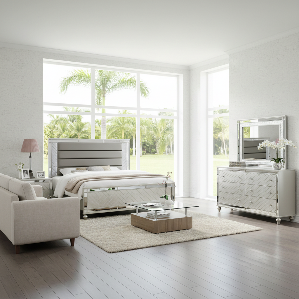 Juego de Dormitorio Cristian Tampa: Estilo Moderno y Oferta Exclusiva en Ocean Furniture