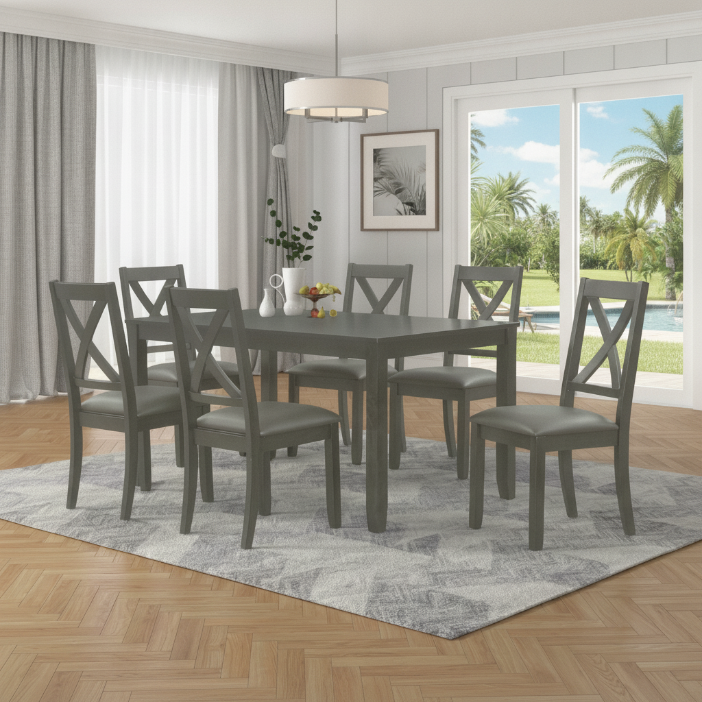 Transforma tu Comedor en Orlando/Kissimmee: Juego Dinette Orlando de 7 Piezas - Ocean Furniture