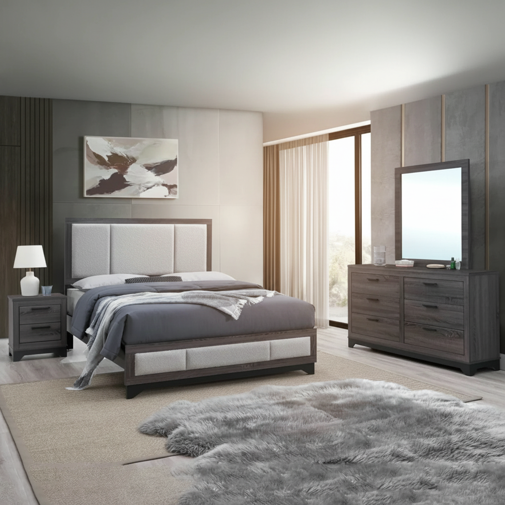 Juego de Dormitorio Ludlow Modern 4 Piezas: Estilo y Clima de Florida | Ocean Furniture Fort Myers
