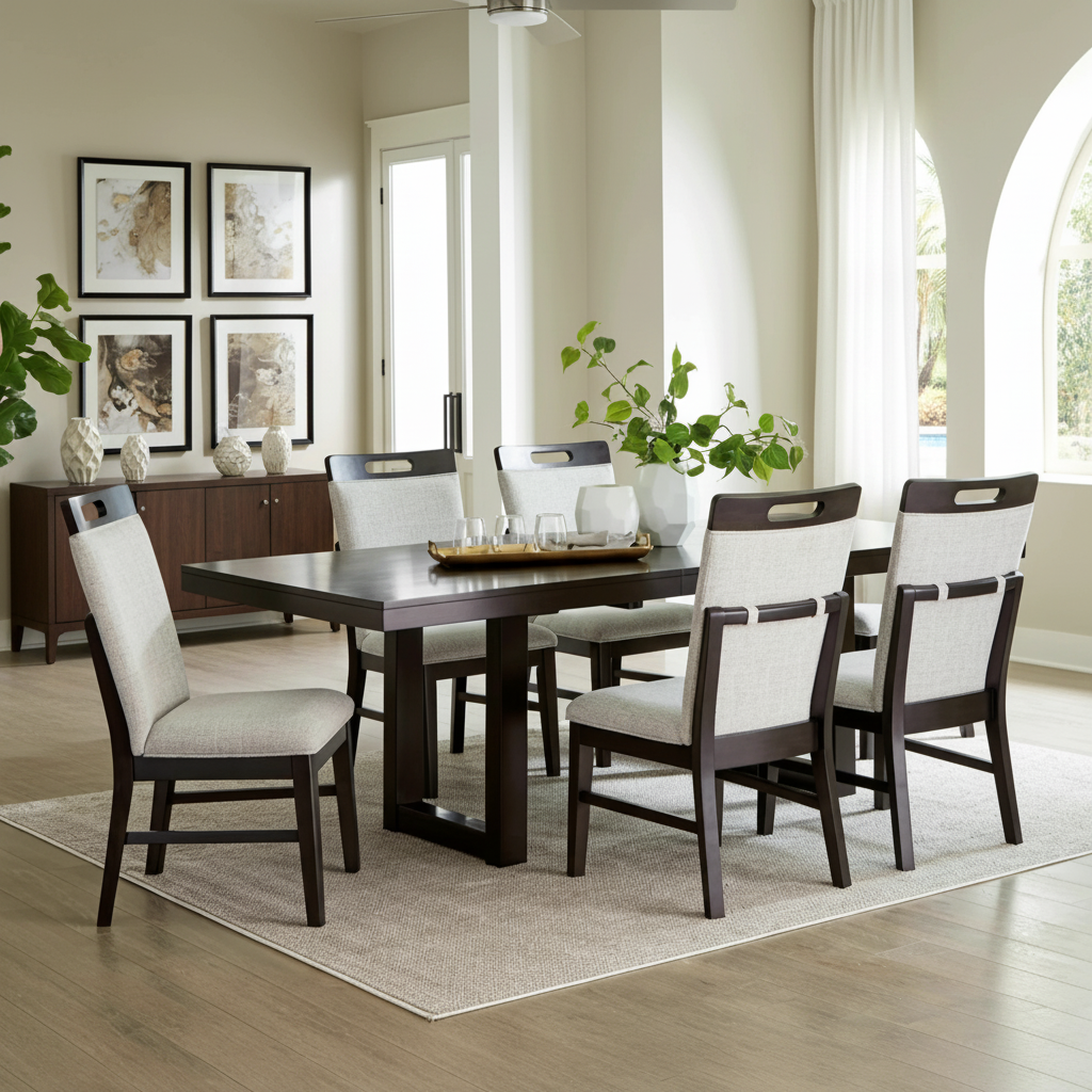 Mesa de Comedor Neymorton 7 Piezas: Elegancia Funcional para su Hogar en Orlando | Ocean Furniture