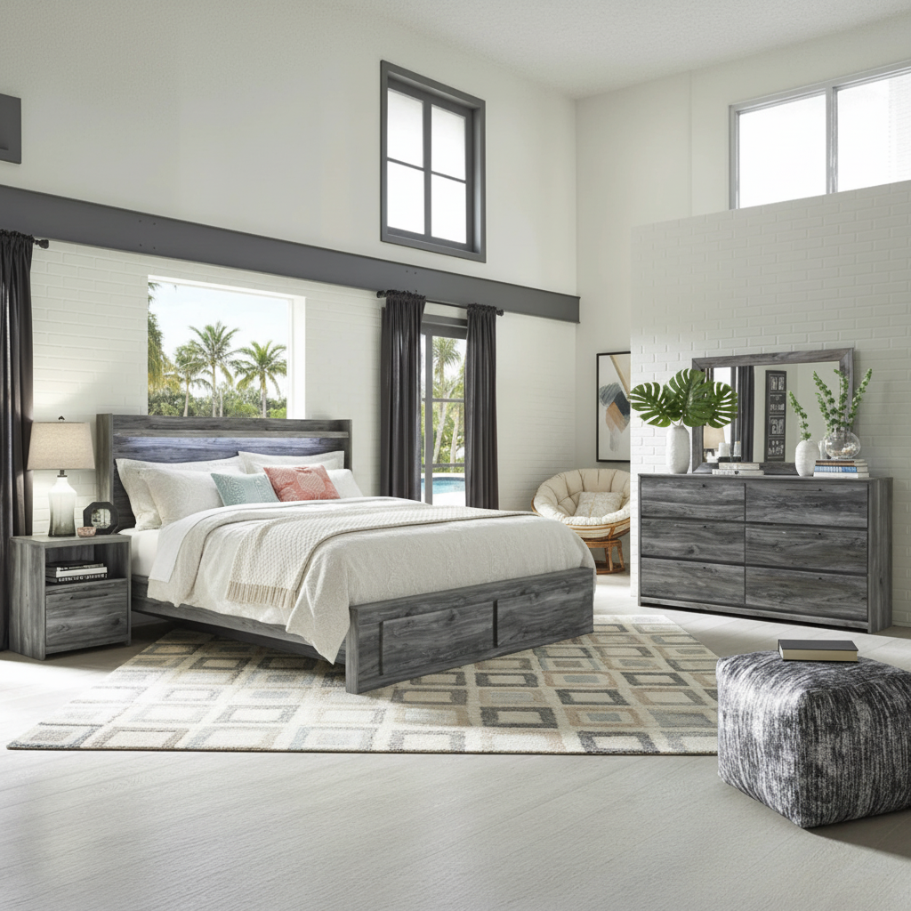 Baystorm Gray Storage Bedroom Set Orlando: Coastal Style & Smart Financing at Ocean Furniture