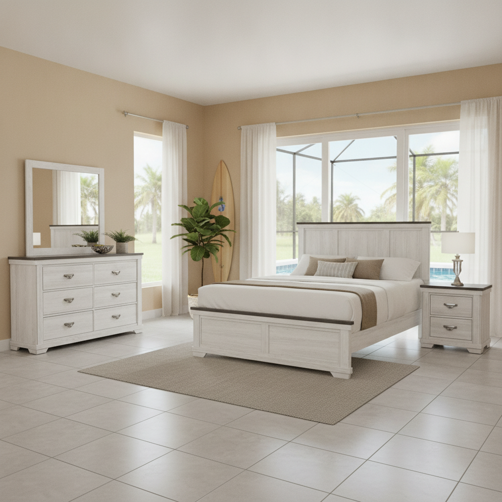 Leighton Bedroom Set Orlando: Estilo Transicional para tu Hogar en Kissimmee | Ocean Furniture