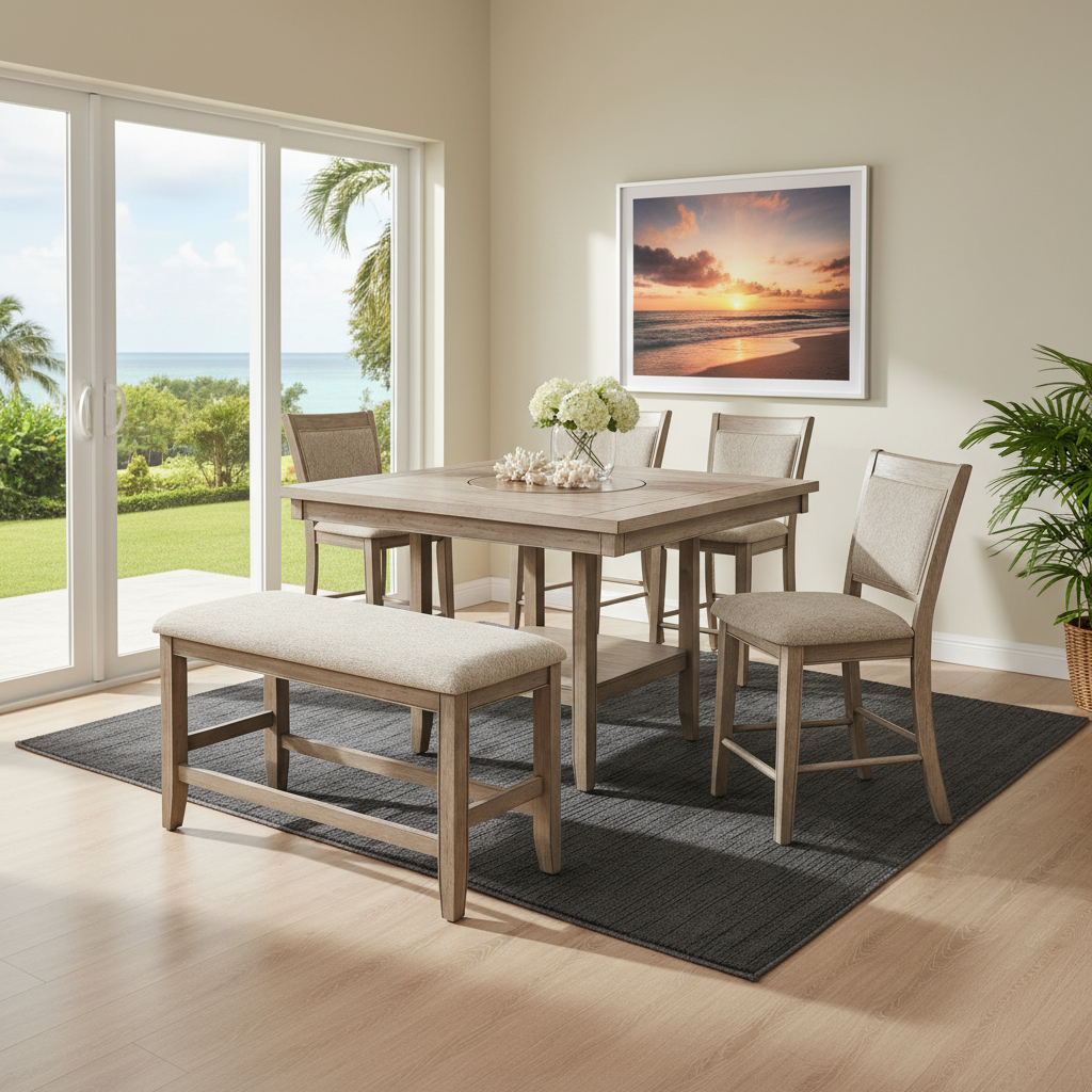 Juego de Comedor Fulton Marble Counter Height: Estilo y Resistencia para tu Hogar en Fort Myers, Florida