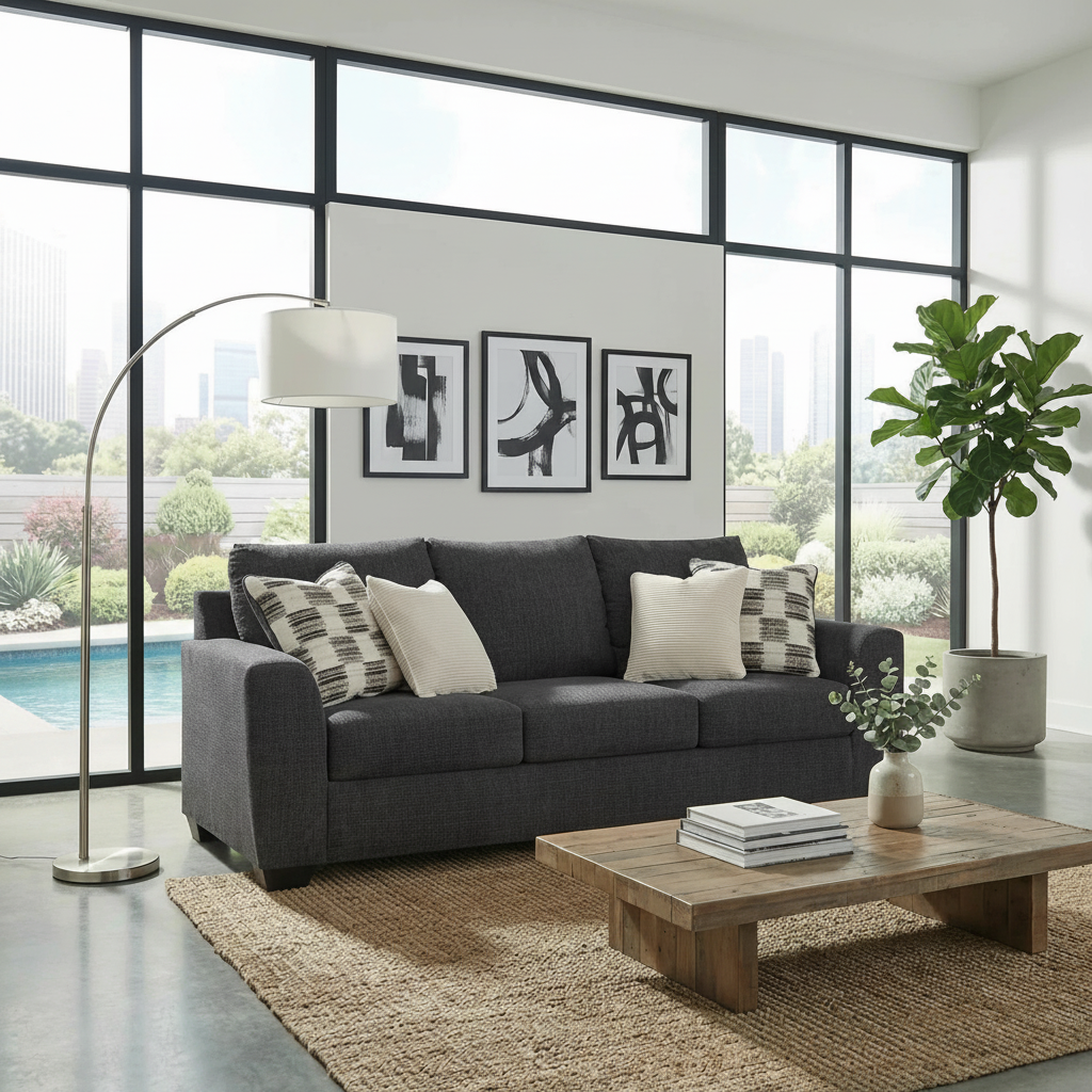 Sofá Cama Queen Loreo Ébano en Tampa: Confort Moderno y Huéspedes Felices con Financiamiento Flexible en Ocean Furniture
