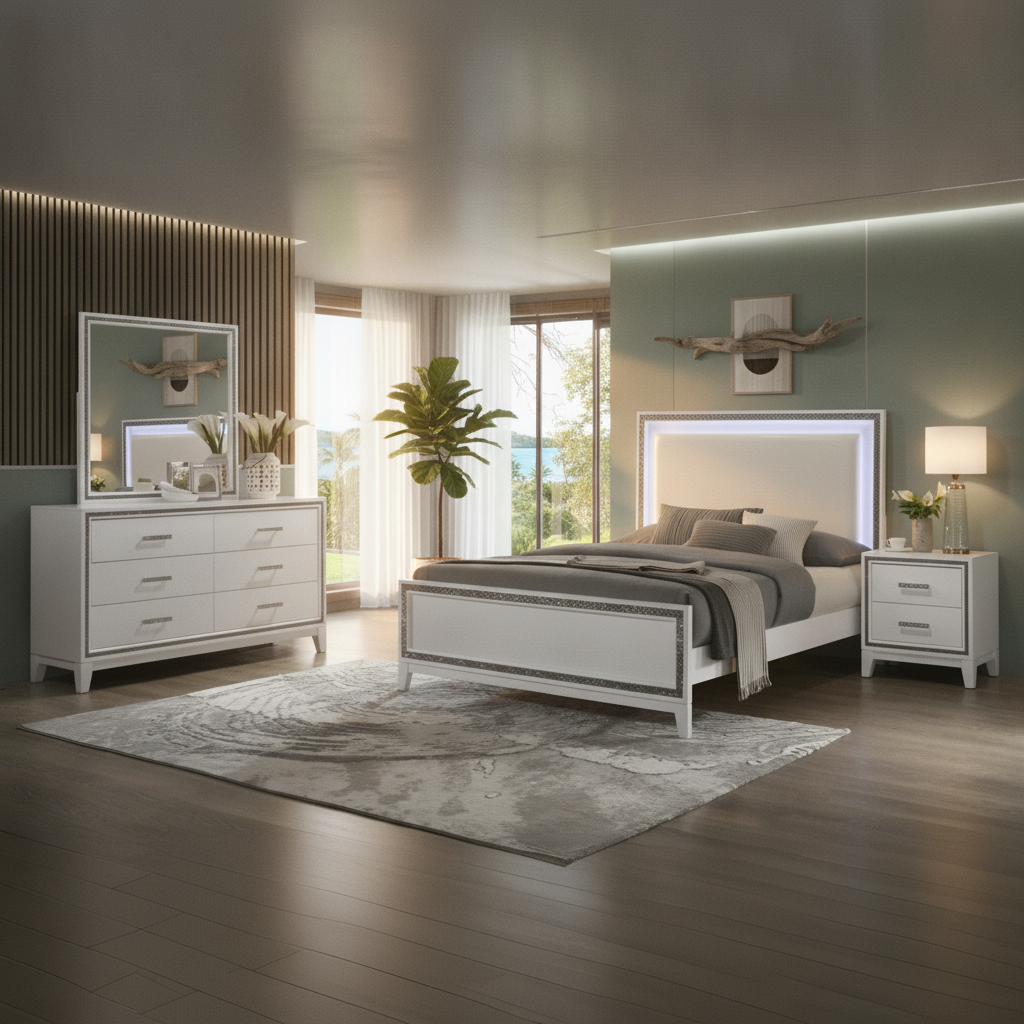 Juego de Dormitorio Moderno Winter: Estilo y Durabilidad para Fort Myers | Ocean Furniture
