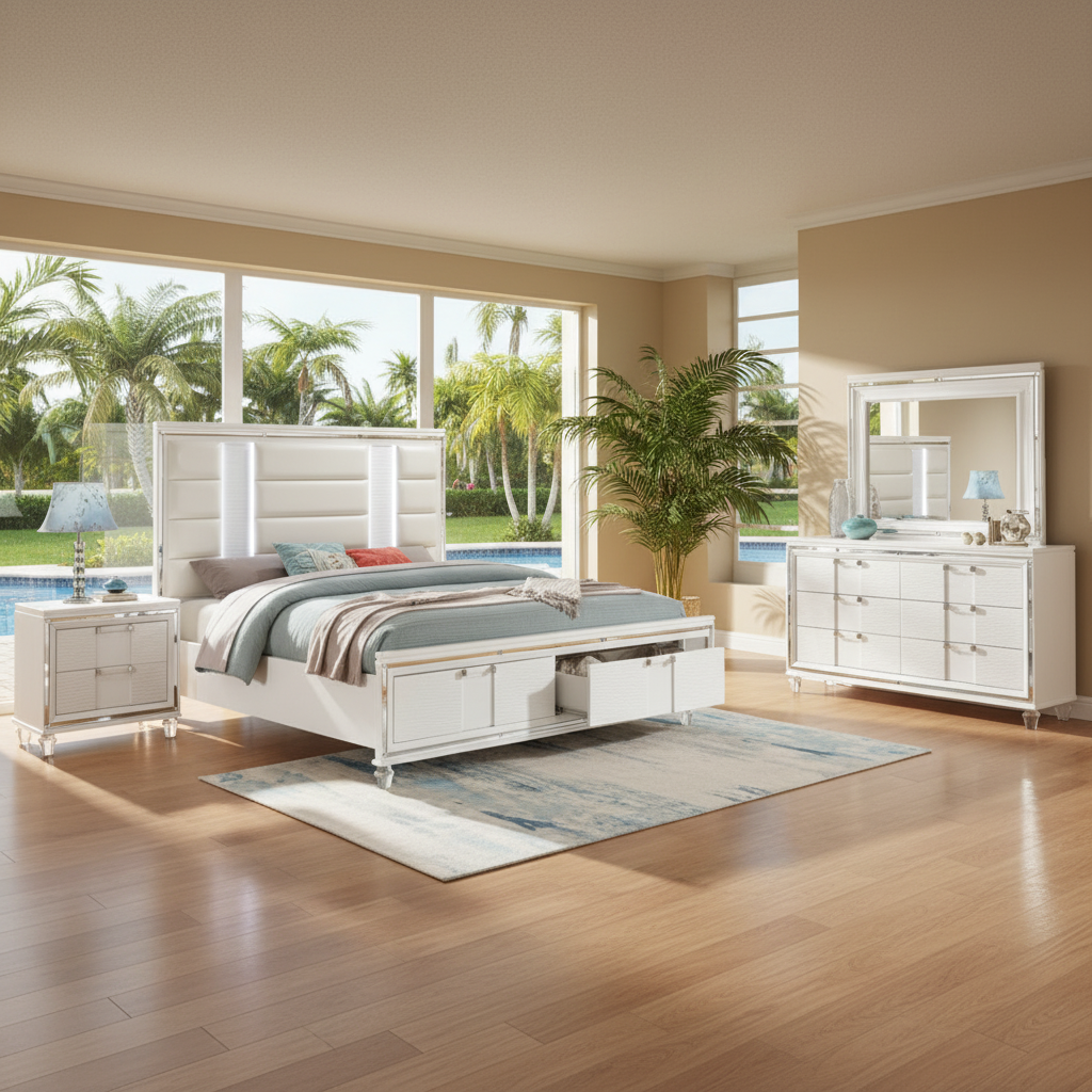 Juego de Dormitorio Moderno Gina | Almacenamiento | Orlando | Ocean Furniture