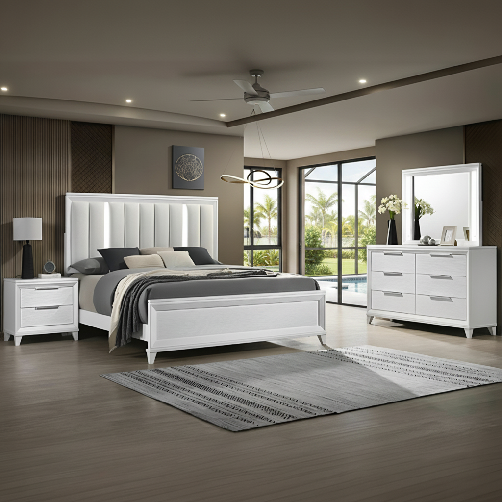 Cressida 4-Pc Bedroom Set: Orlando's Coastal Style Upgrade at Ocean Furniture