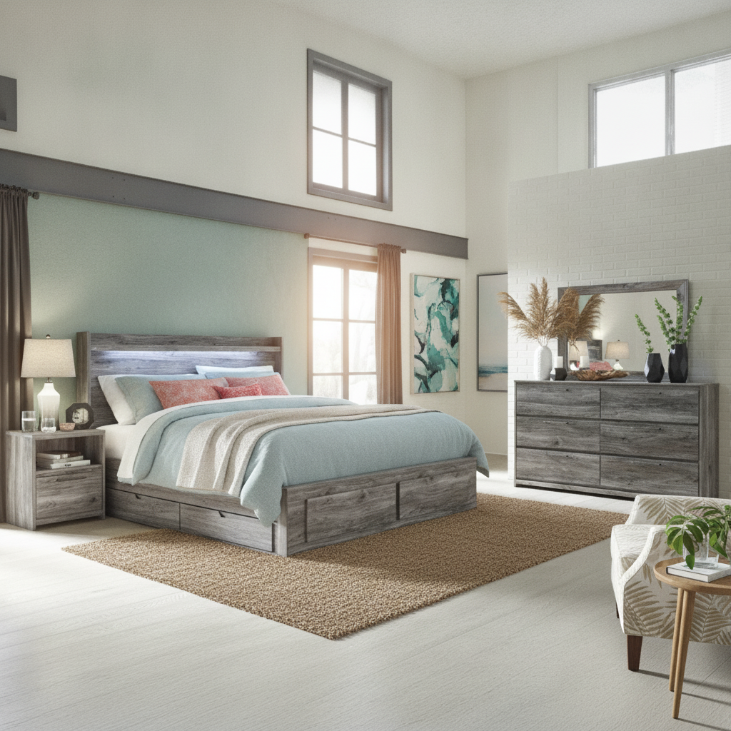 Baystorm Gray Storage Bedroom Set: Perfect for Fort Myers Florida Homes | Ocean Furniture