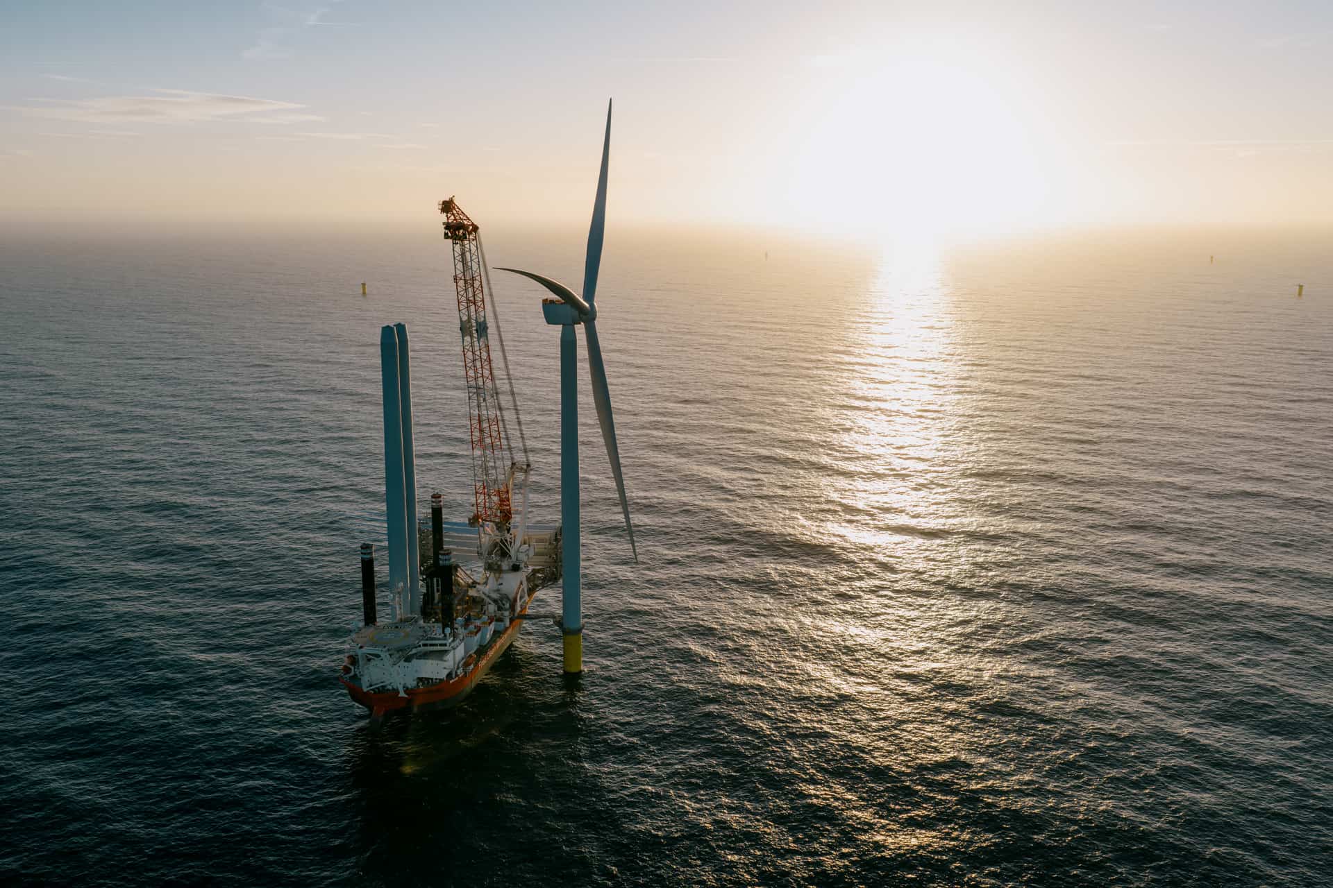 Thor Offshore Windfarm Installs First Turbine as RWE Starts Buildout of Denmark’s Largest Project