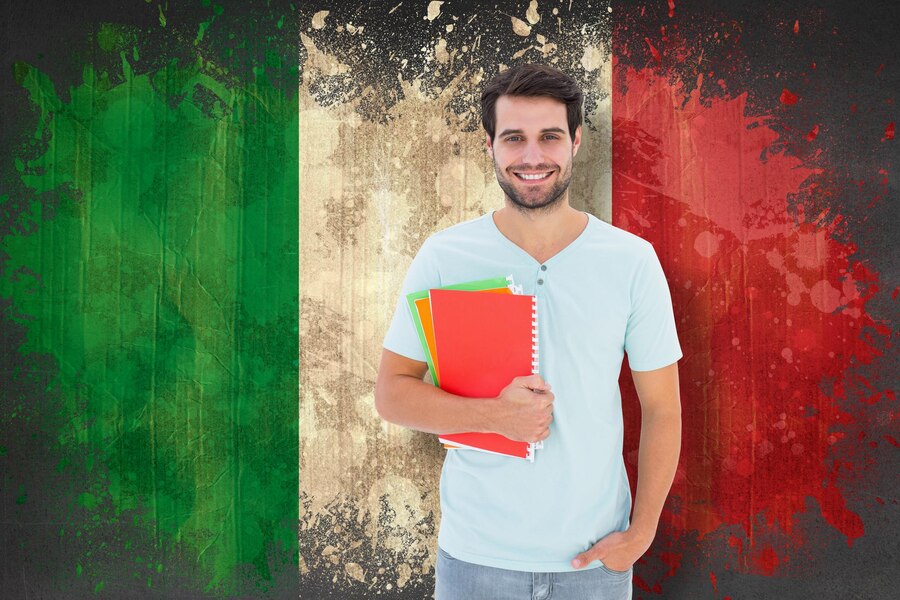 Italian language learning - students collaborating in class