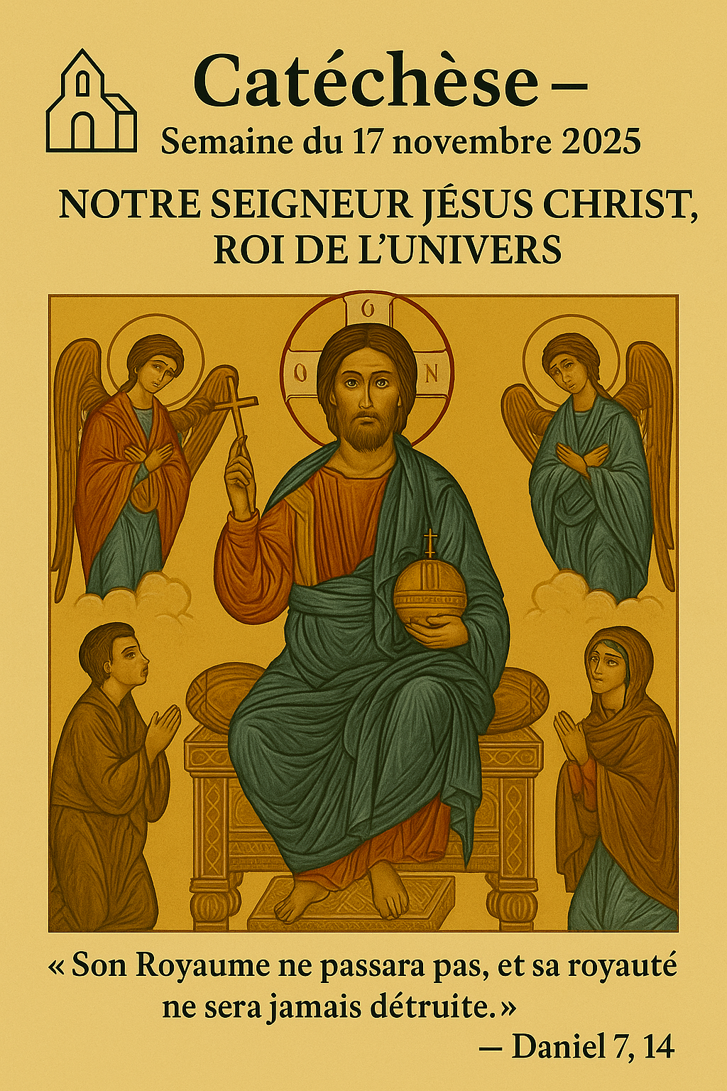 👑 Catéchèse – Semaine du 24 novembre 2025