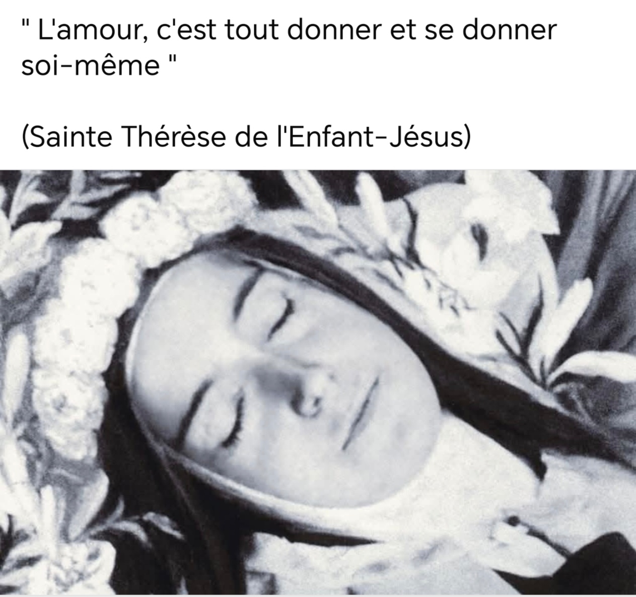 Aujourd'hui fête de Sainte Thérèse