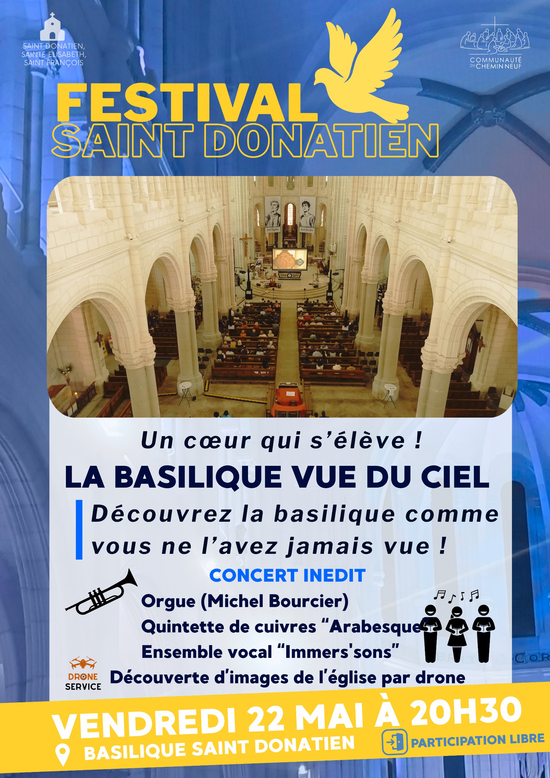 La Basilique vue du ciel avec un concert inédit !