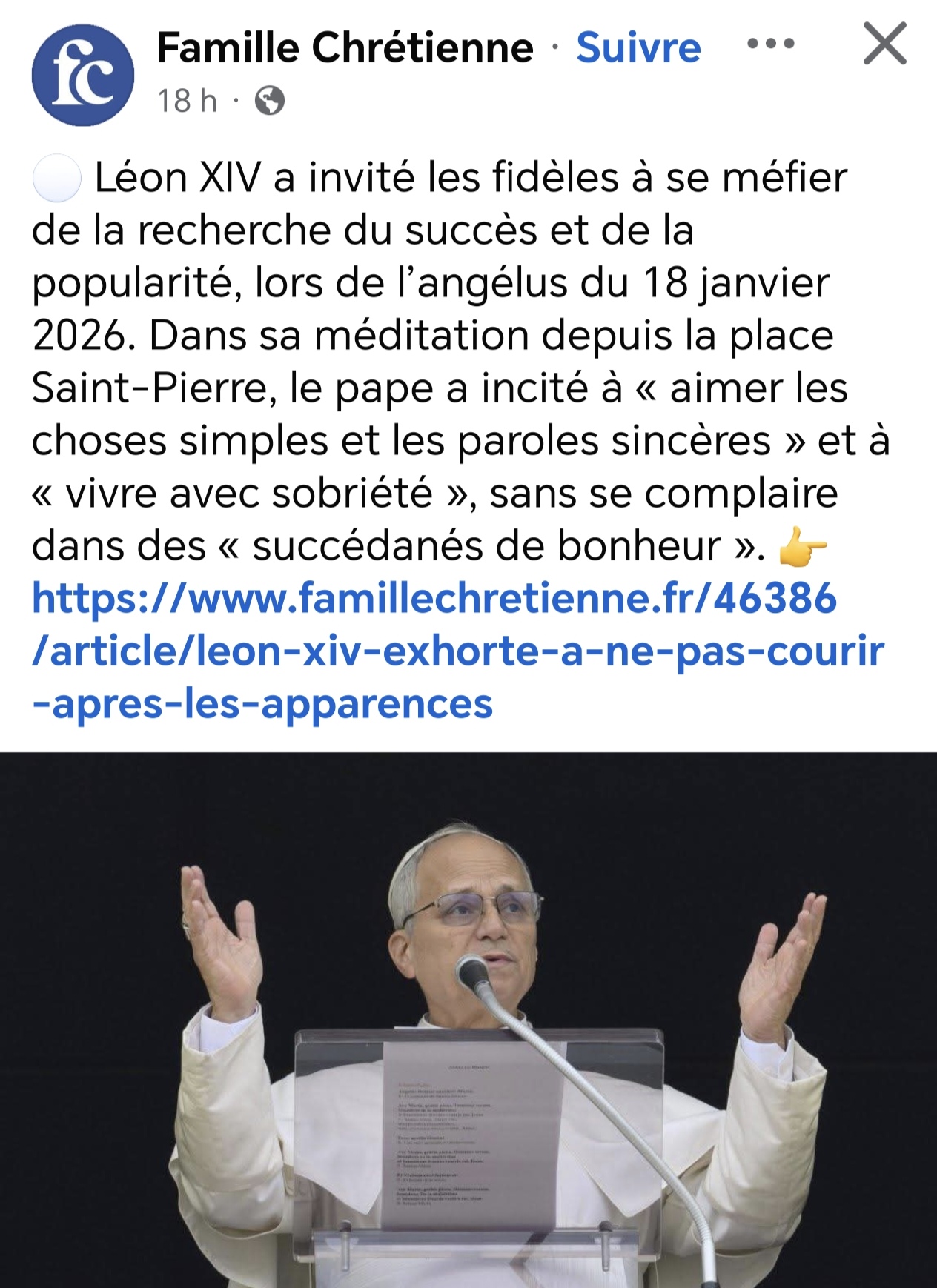 Pape Léon , les choses simples