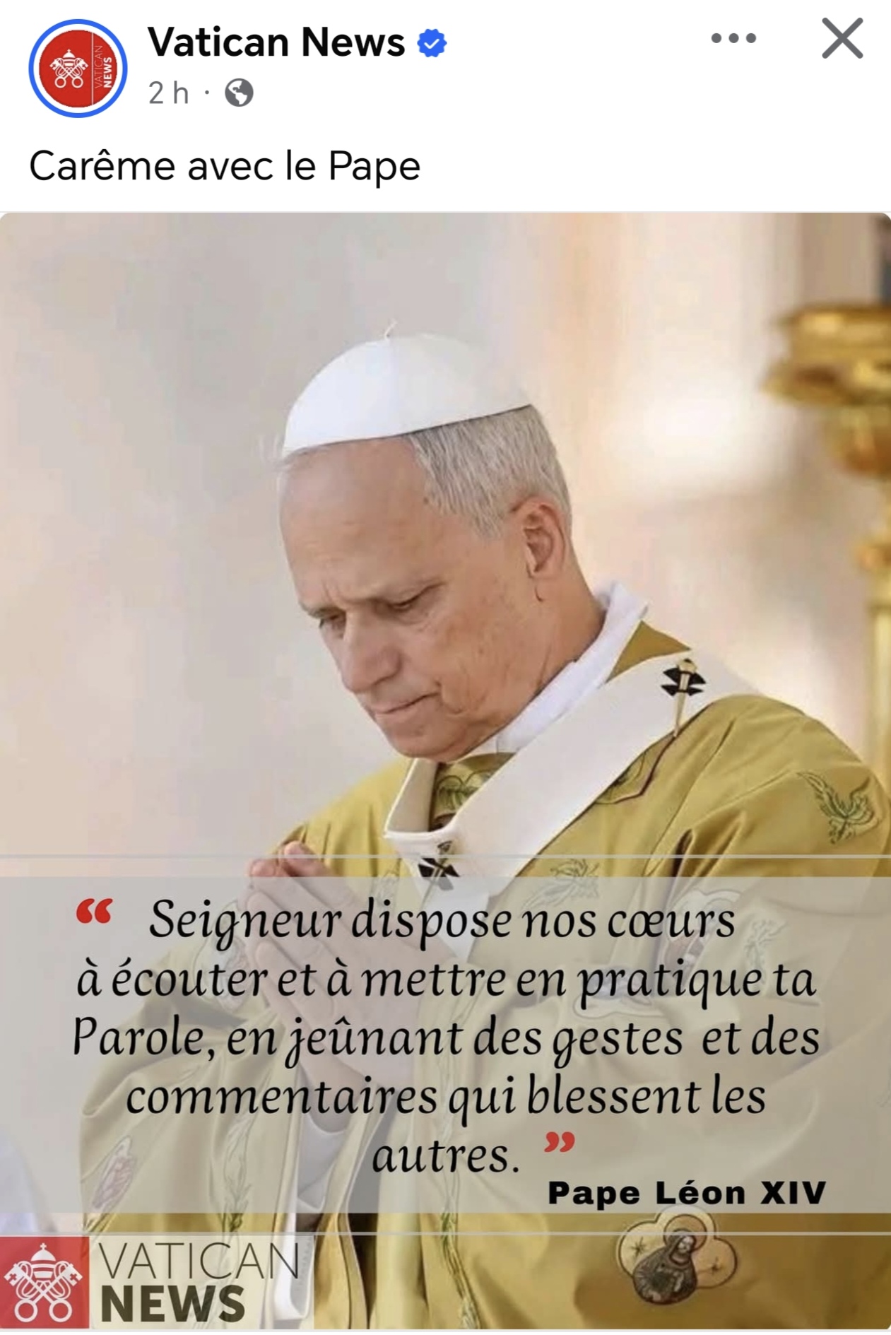 Carême avec le pape Léon XIV