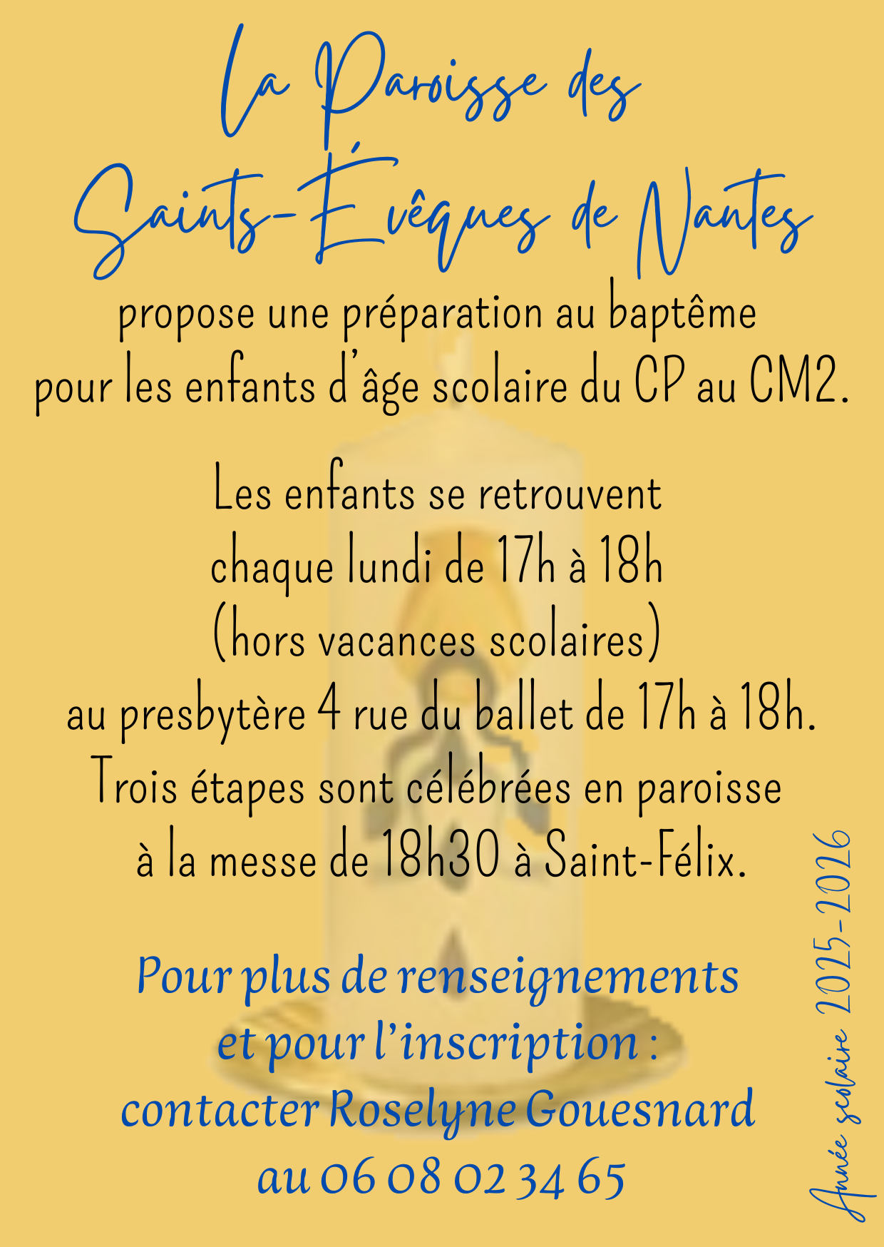 PRÉPARATION AU BAPTÊME DES ENFANTS D'ÂGE SCOLAIRE