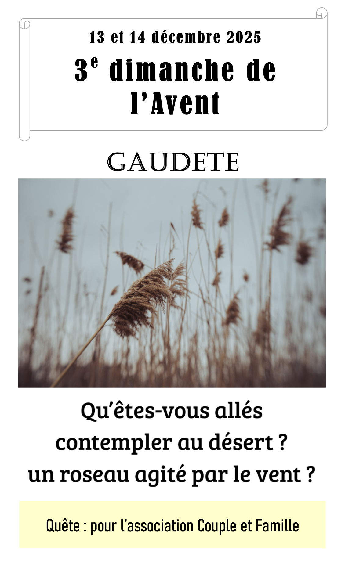 Feuillet dominical du 14 décembre 2025
