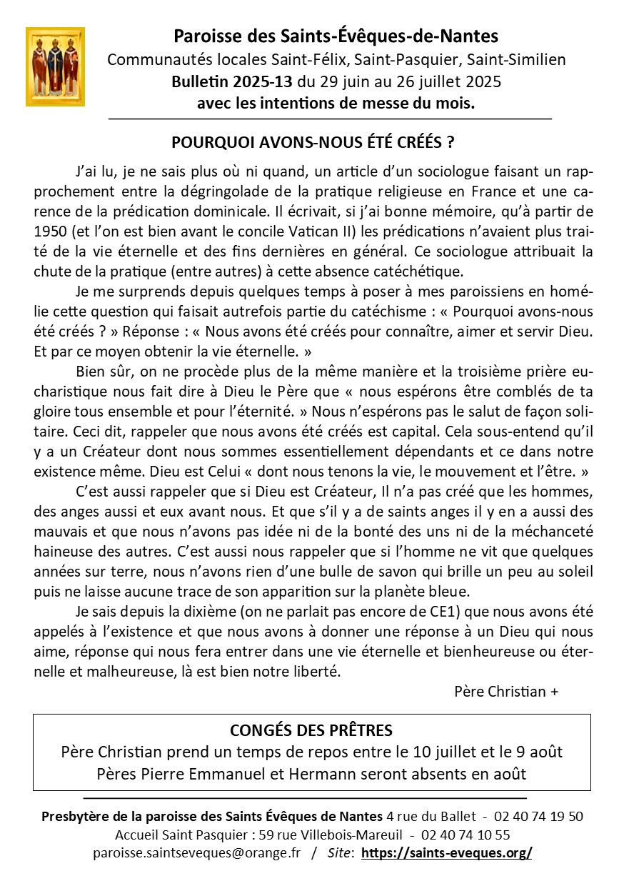 BULLETIN PAROISSIAL