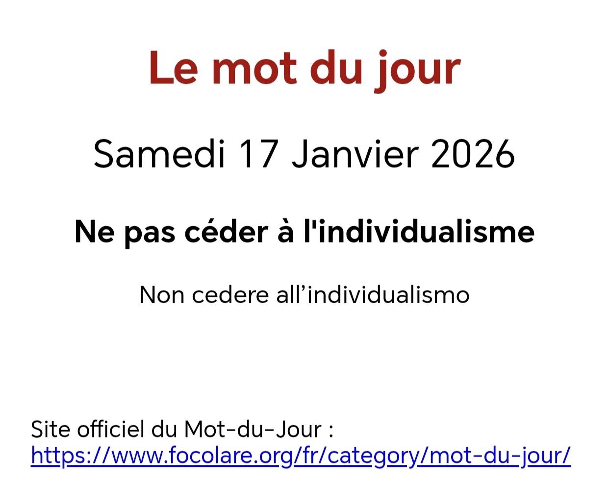 Le mot du jour