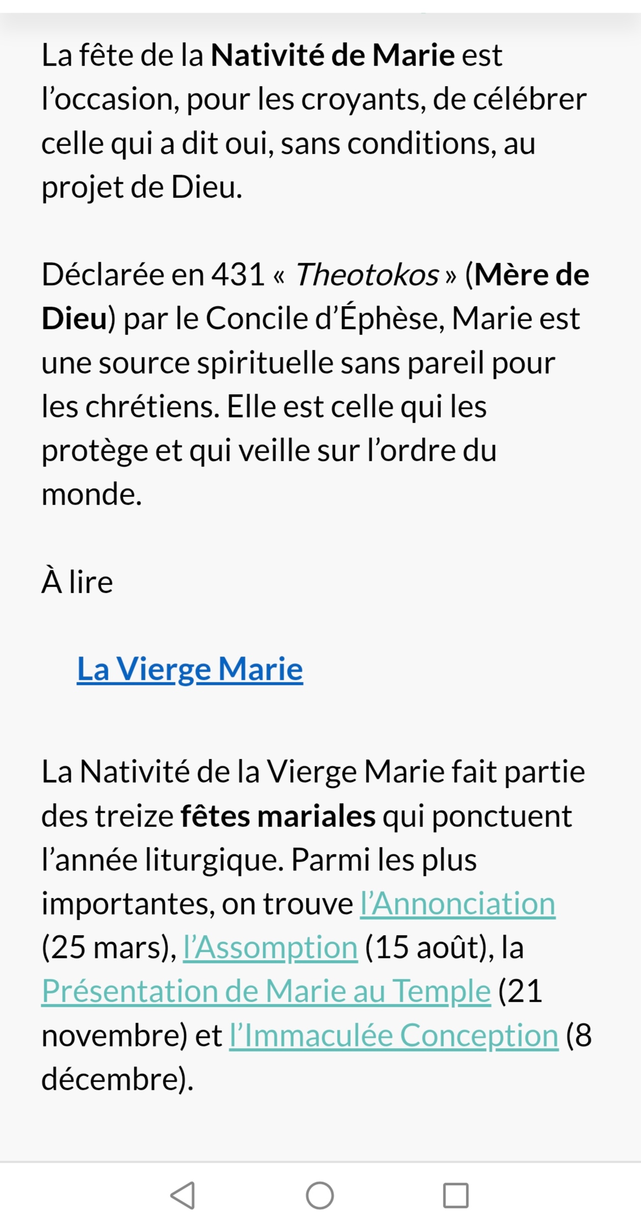 Fête de la Nativité