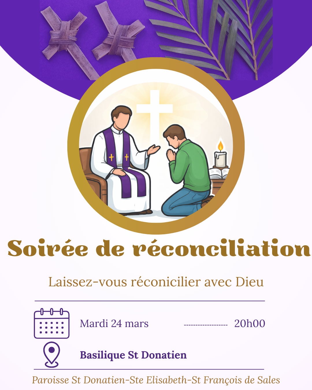 Soirée de Réconciliation – 24 mars à 20h à Saint-Donatien