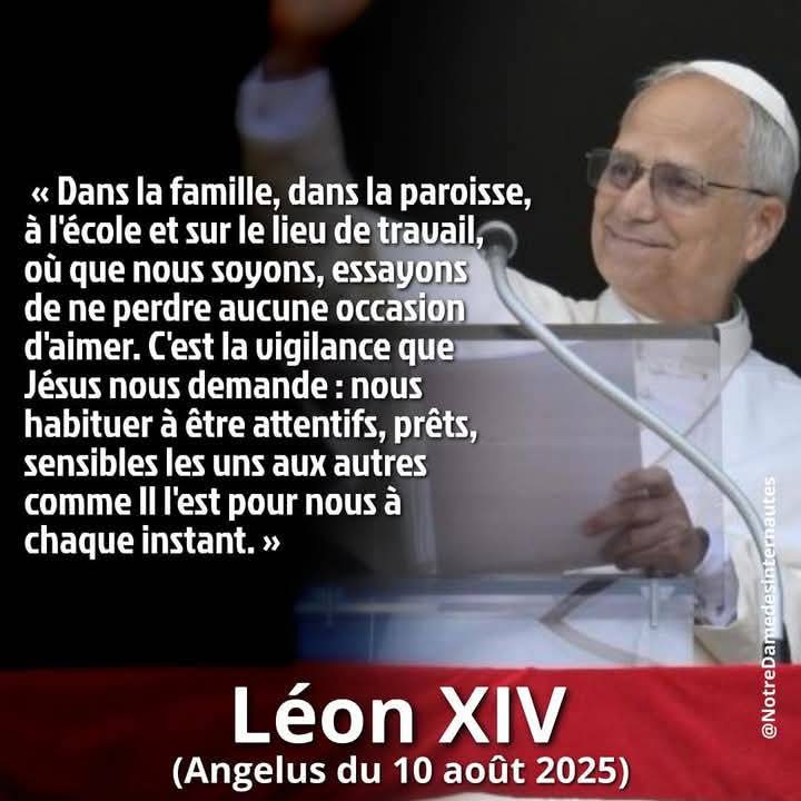 Léon XIV angélus du 10 Août 2025