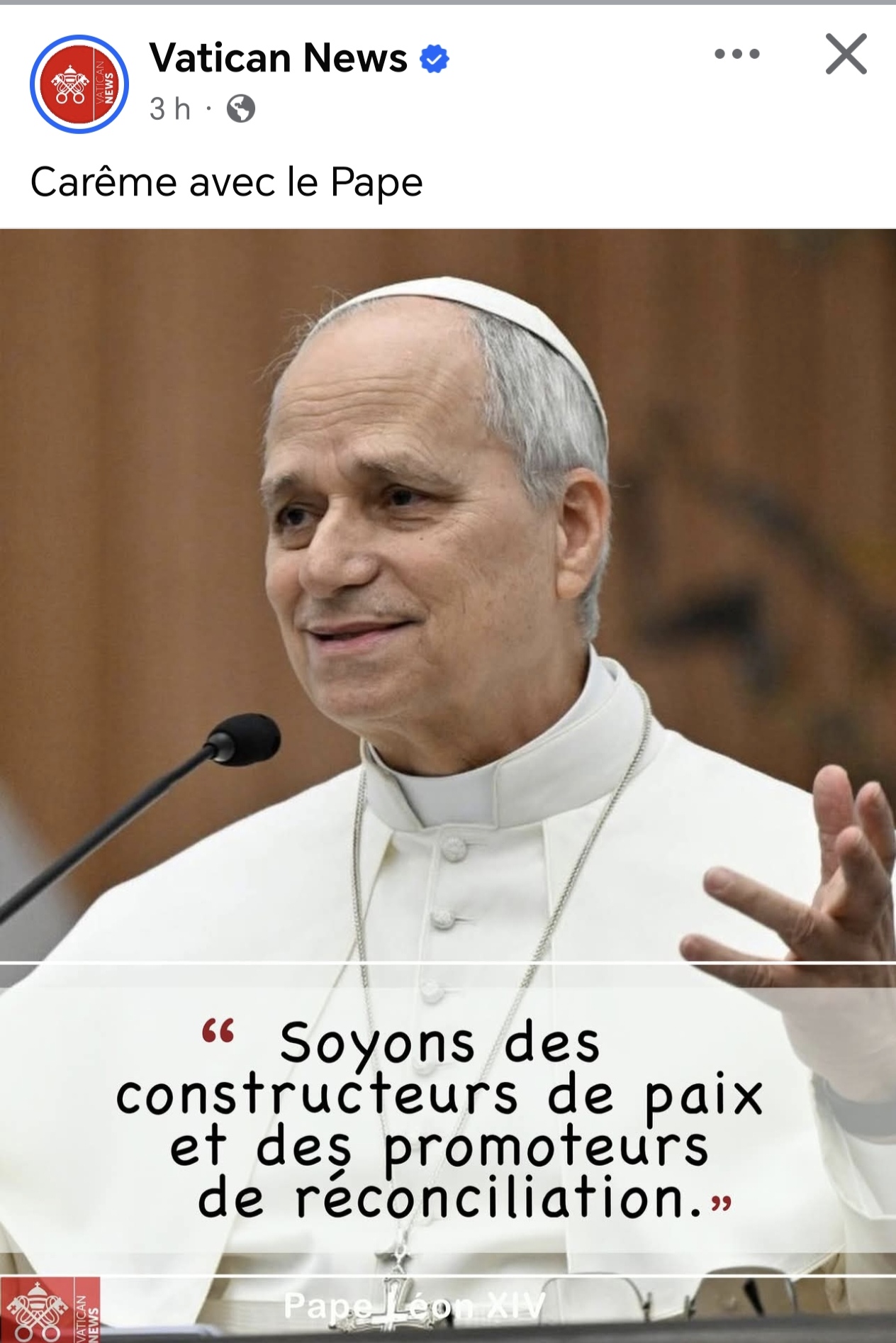 Carême avec le Pape Léon XIV