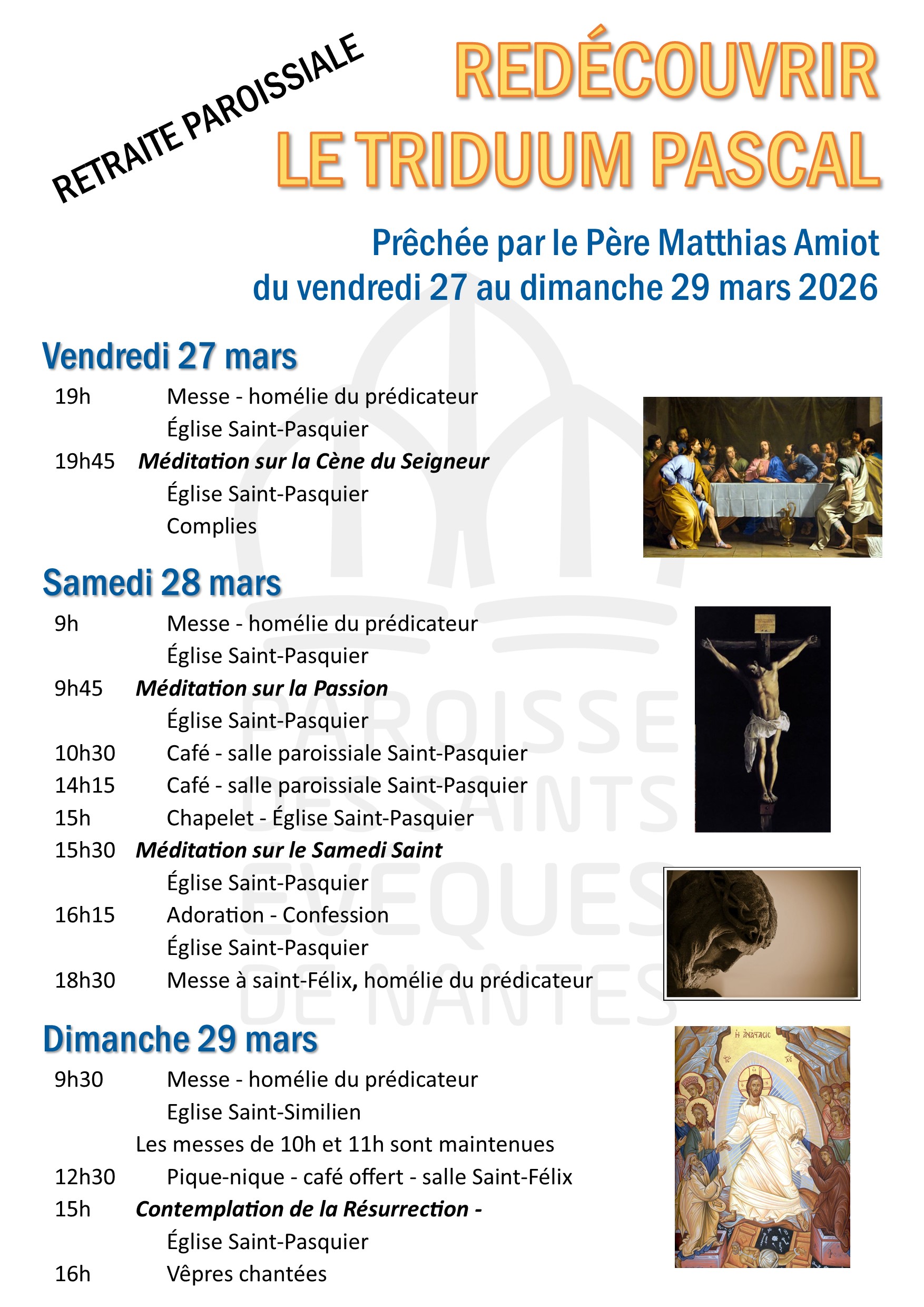 RETRAITE PAROISSIALE 27 - 28 - 29 mars