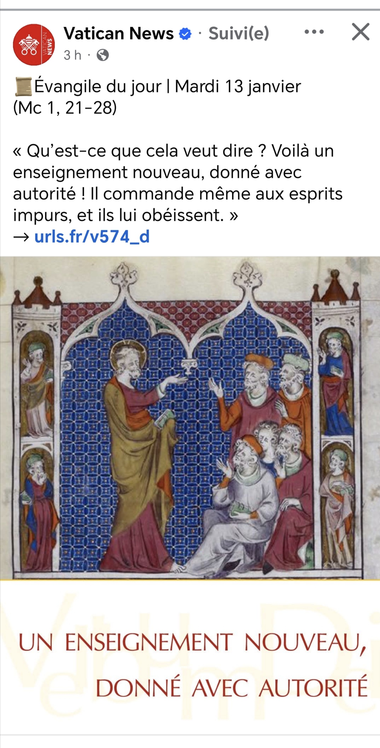 Evangile du jour Vatican News