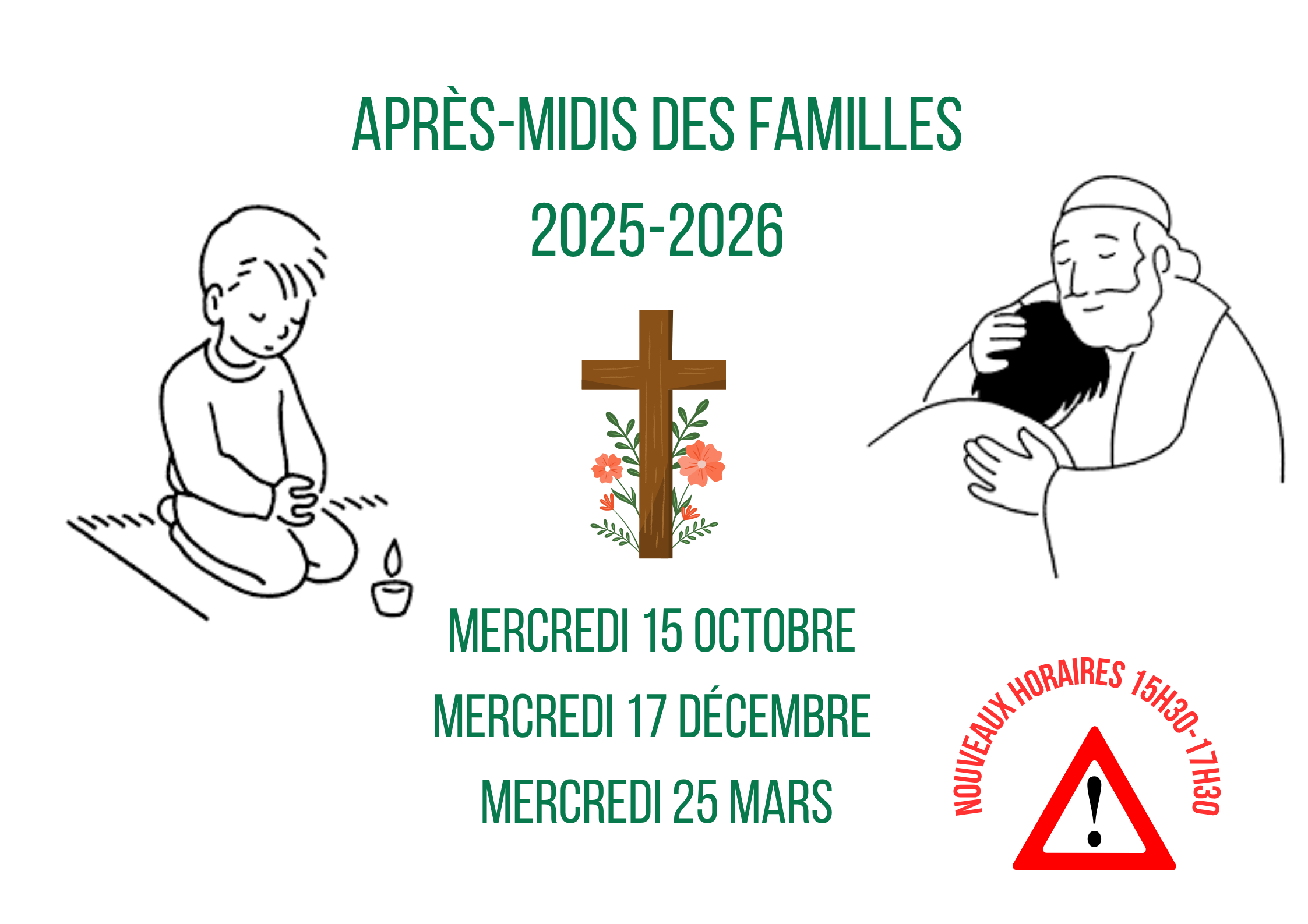 Dates des après-midis des familles 2025-2026