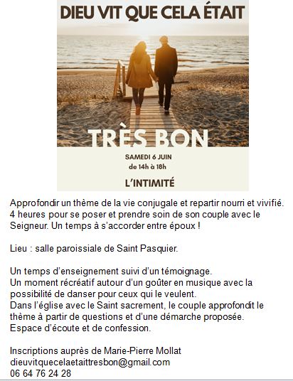 DIEU VIT QUE CELA ÉTAIT TRÈS BON