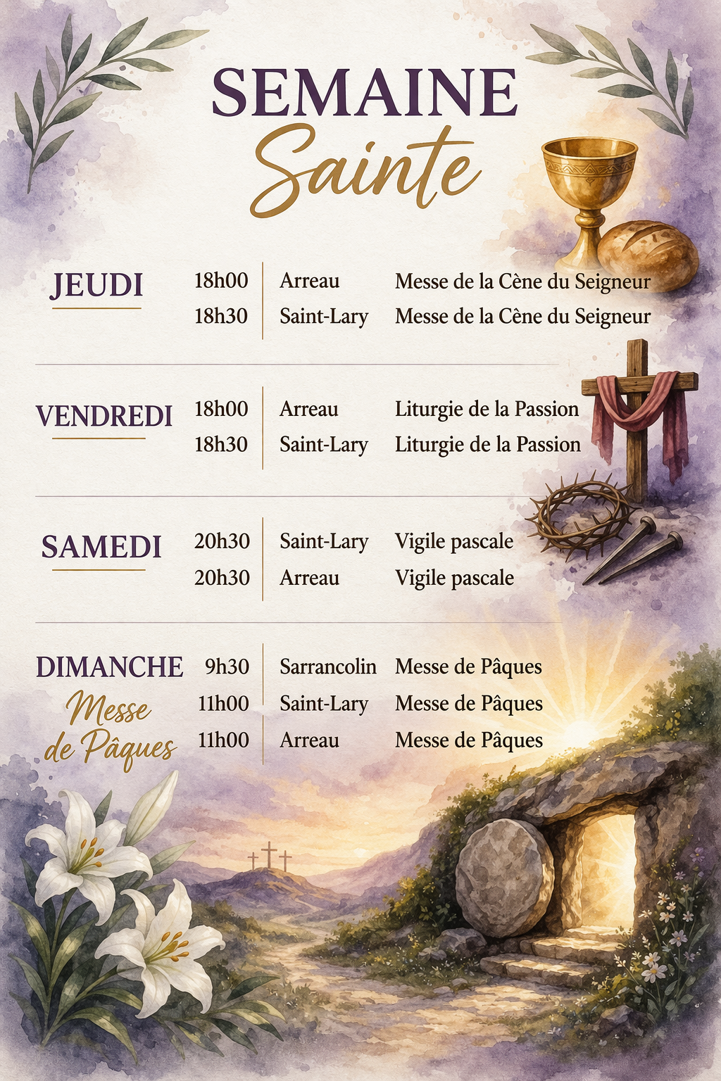 Semaine Sainte Paroisse Aure Louron