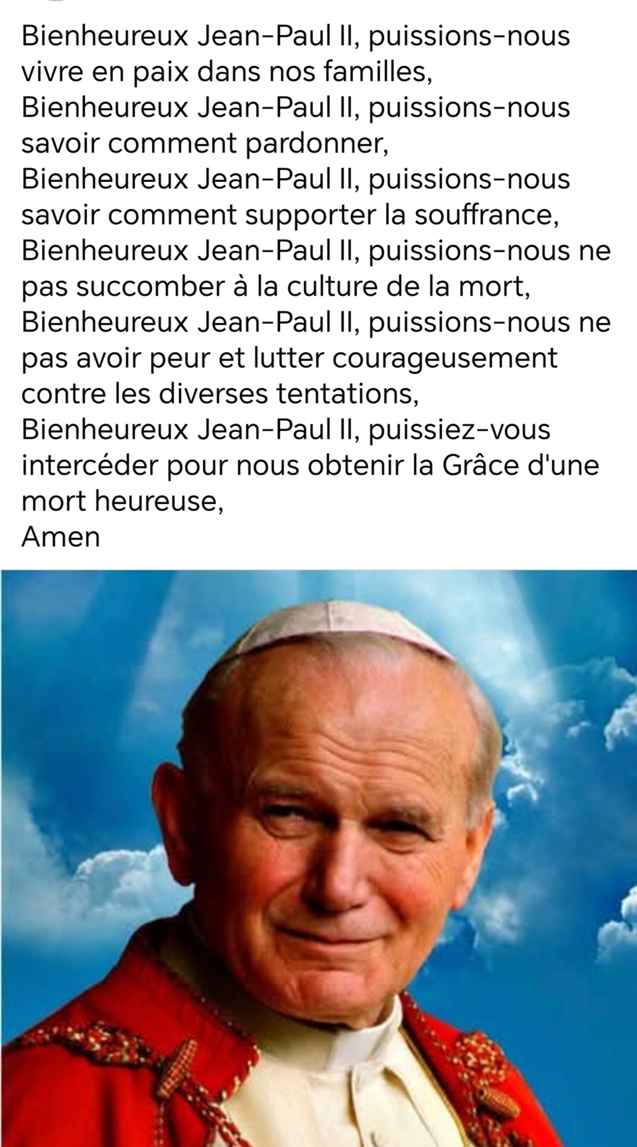 22 octobre Fête de Saint Jean Paul II