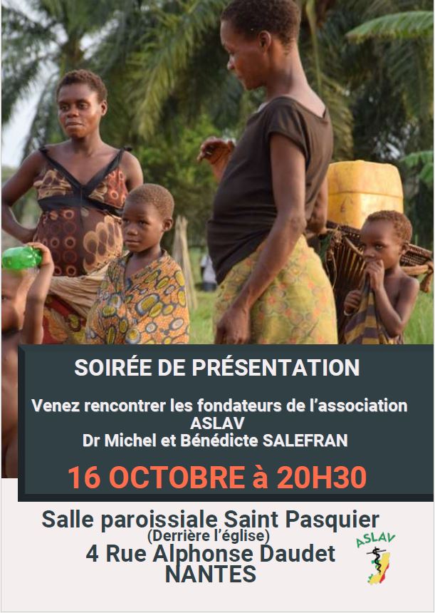 Soirée de présentation de l'association ASLAV, au service de la vie au Congo-Brassaville