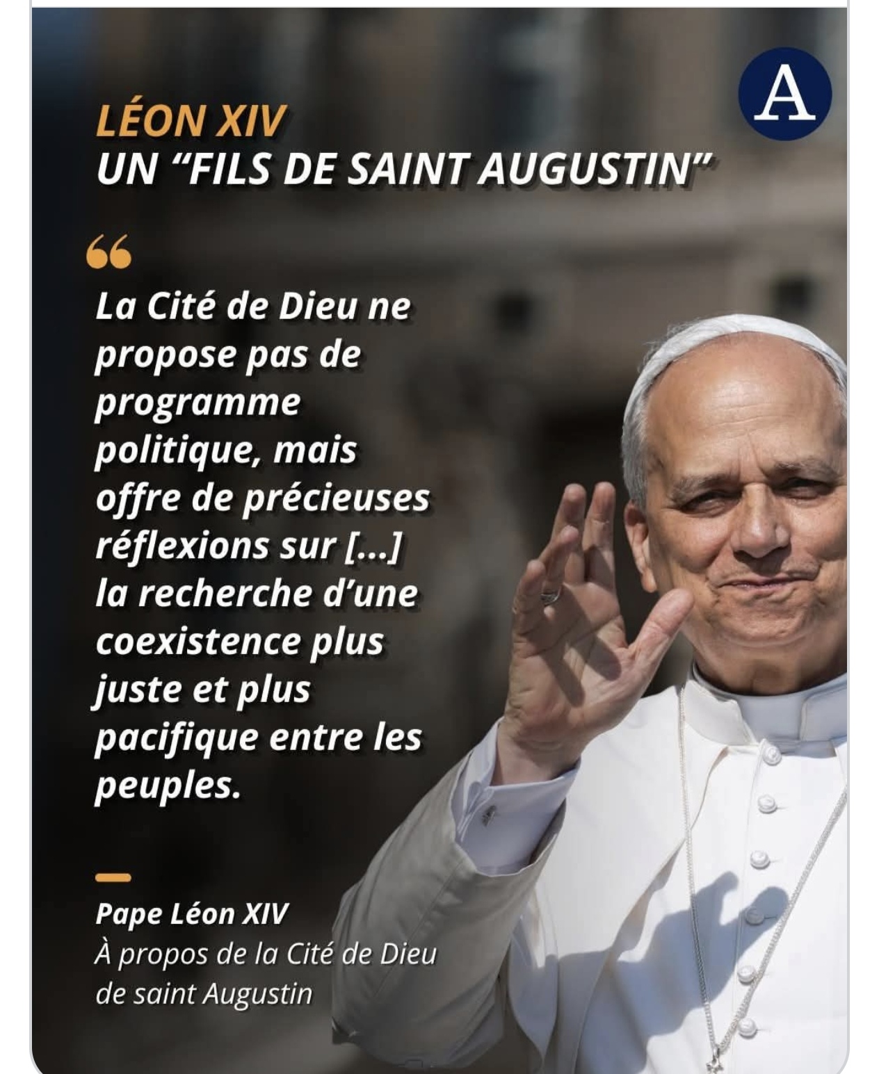 Léon XIV "un fils de Saint Augustin"