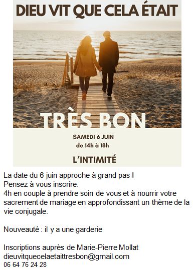 DIEU VIT QUE CELA ÉTAIT TRÈS BON