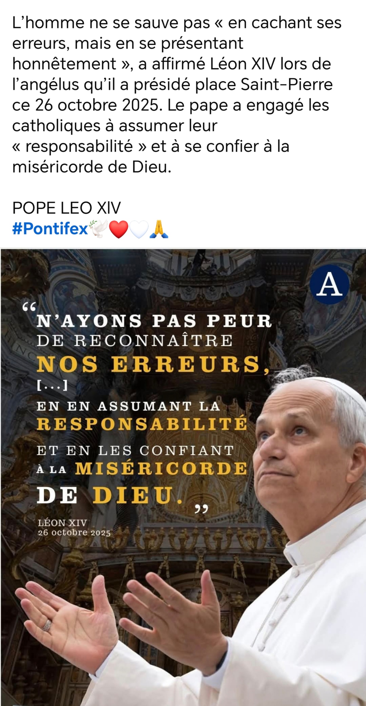 N'ayons pas peur de reconnaître nos erreurs 🙏 ...